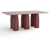 Image de QEEBOO table rectangulaire pour l'intérieur et l'extérieur TOTO avec plateau en HPL (Indian red - Polyéthylène et HPL)