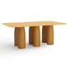 Image de QEEBOO table rectangulaire pour l'intérieur et l'extérieur TOTO avec plateau en HPL (Yellow Canary - Polyéthylène et HPL)