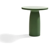 Image de QEEBOO table pour l'intérieur et l'extérieur TOTO avec plateau en verre Ø 70 cm (Balsam green - Polyéthylène et verre)