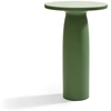 Image de QEEBOO table haute pour l'intérieur et l'extérieur TOTO avec plateau en verre Ø 70 cm (Balsam green - Polyéthylène et verre)