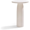 Image de QEEBOO table haute pour l'intérieur et l'extérieur TOTO avec plateau en verre Ø 70 cm (Warm white - Polyéthylène et verre)