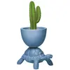 Image de QEEBOO vase TURTLE CARRY PLANTER (Blue avio - Polyéthylène)