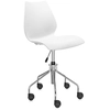 Image de KARTELL chaise à roulettes MAUI (Blanc zinc - polypropylène coloré dans la masse / acier chromé)