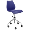 Image de KARTELL chaise à roulettes MAUI (Bleu Marine - polypropylène coloré dans la masse / acier chromé)