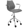 Image de KARTELL chaise à roulettes avec accoudoirs MAUI (Anthracite - Polypropylène coloré dans la masse)