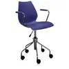 Image de KARTELL chaise à roulettes avec accoudoirs MAUI (Bleu Marine - Polypropylène coloré dans la masse)