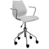 Image de KARTELL chaise à roulettes avec accoudoirs MAUI (Gris clair - Polypropylène coloré dans la masse)