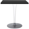 Image de KARTELL table basse TOPTOP plateau carré et pied et base ronds (Noir - Plateau laminé, base aluminium, jambe en PMM transparent)