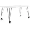 Image de KARTELL table sur roulettes MAX (L 160 cm / Blanc zinc - Pleateau laminé anti-rayures / Structure en acier chromé)
