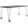 Image de KARTELL table sur roulettes MAX (L 190 cm / Ardoise - Pleateau laminé anti-rayures / Structure en acier chromé)