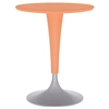Image de KARTELL table ronde Dr. NA (Orange rouille - Plateau en polypropylène peint et base en aluminium peint en gris)