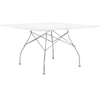 Image de KARTELL table carrée GLOSSY 130 x 130 cm (Blanc - MDF laqué en polyester et acier chromé)