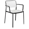 Image de KARTELL set de 2 fauteuils AUDREY (Structure peinte en noir/ Assise blanche - aluminium / polypropylène)