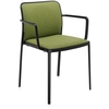 Image de KARTELL set de 2 fauteuils AUDREY SOFT tissé TREVIRA (Structure peinte en noir/ Revment vert acide - aluminium / tissu Trevira)