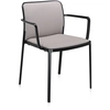 Image de KARTELL set de 2 fauteuils AUDREY SOFT tissé TREVIRA (Structure peinte en noir/ Revment beige - aluminium / tissu Trevira)