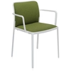 Image de KARTELL set de 2 fauteuils AUDREY SOFT tissé TREVIRA (Structure peinte en blanc / Revment vert acide - aluminium / tissu Trevira)