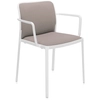 Image de KARTELL set de 2 fauteuils AUDREY SOFT tissé TREVIRA (Structure peinte en blanc / Revment beige - aluminium / tissu Trevira)