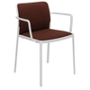 Image de KARTELL set de 2 fauteuils AUDREY SOFT tissé TREVIRA (Structure peinte en blanc / Revment marron - aluminium / tissu Trevira)