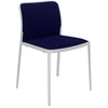 Image de KARTELL set de 2 chaises AUDREY SOFT tissé TREVIRA (Structure peinte en blanc / Revment bleu - aluminium / tissu Trevira)