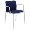 Image de KARTELL set de 2 fauteuils AUDREY SOFT tissé TREVIRA (Structure peinte en blanc / Revment bleu - aluminium / tissu Trevira)
