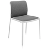 Image de KARTELL set de 2 chaises AUDREY SOFT tissé TREVIRA (Structure peinte en blanc / Revment gris - aluminium / tissu Trevira)