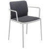 Image de KARTELL set de 2 fauteuils AUDREY SOFT tissé TREVIRA (Structure peinte en blanc / Revment gris - aluminium / tissu Trevira)