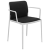 Image de KARTELL set de 2 fauteuils AUDREY SOFT tissé TREVIRA (Structure peinte en blanc / Revment noir - aluminium / tissu Trevira)