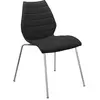 Image de KARTELL set de 2 chaises MAUI SOFT TREVIRA (Noir - Tissu Trevira / Structure en acier chromé)