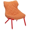 Image de KARTELL fauteuil FOLIAGE (Revment orange - pieds rouges - siège en tissu Trevira - Pieds en fer verni)