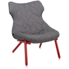 Image de KARTELL fauteuil FOLIAGE (Revment gris - pieds rouges - siège en tissu Trevira - Pieds en fer verni)