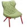 Image de KARTELL fauteuil FOLIAGE (Revment vert - pieds rouges - siège en tissu Trevira - Pieds en fer verni)
