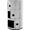 Image de KARTELL table de chevet COMPONIBILI à trois éléments MÉTALLISÉS PRECIOUS COLLECTION (Chrome - ABS métallisé)