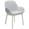 Image de KARTELL fauteuil CLAP MELANGE (Base blanche, si gris - Tissu et technopolymère thermoplastique)