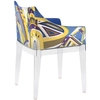 Image de KARTELL fauteuil MADAME World of Emilio Pucci edition (New York - Policarbonato trasparente e 100% raso di cotone)
