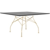 Image de KARTELL table carrée GLOSSY 130 x 130 cm (Noir - MDF laqué en polyester et acier doré)