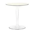 Image de KARTELL table basse TIPTOP (Plateau blanc, base transparente - Pleateau en verre, base en PMMA)