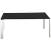 Image de KARTELL table FOUR SOFT TOUCH 158x79xH73 cm (Plateau noir - Pieds blancs - Plateau en laminé soft touch anti-rayures et pieds en acier verni)