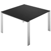 Image de KARTELL table FOUR SOFT TOUCH 128x128xH73 cm (Plateau noir - Pieds blancs - Plateau en laminé soft touch anti-rayures et pieds en acier verni)