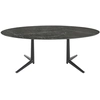 Image de KARTELL table MULTIPLO XL avec plateau oval (Noir - Aluminium moulé et plateau en céramique finition marbre)