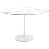 Image de KARTELL table MULTIPLO avec plateau rond Ø 118 cm et grande base carrée (Blanc - Aluminium moulé et plateau en céramique finition marbre)