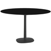 Image de KARTELL table MULTIPLO avec plateau rond Ø 118 cm et grande base carrée (Noir - Aluminium moulé verni et plateau en grès teinte unie)