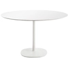Image de KARTELL table MULTIPLO avec plateau rond Ø 118 cm et grande base carrée (Blanc - Aluminium moulé et plateau en verre)