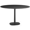 Image de KARTELL table MULTIPLO avec plateau rond Ø 118 cm et grande base carrée (Noir - Aluminium moulé et plateau en verre)