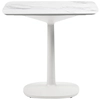 Image de KARTELL table MULTIPLO avec plateau carré 99 cm arrondie et grande base carrée (Blanc - Aluminium moulé et plateau en céramique finition marbre)