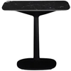 Image de KARTELL table MULTIPLO avec plateau carré 99 cm arrondie et grande base carrée (Noir - Aluminium moulé et plateau en céramique finition marbre)
