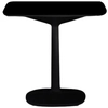 Image de KARTELL table MULTIPLO avec plateau carré 99 cm arrondie et grande base carrée (Noir - Aluminium moulé verni et plateau en grès teinte unie)