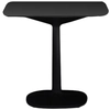 Image de KARTELL table MULTIPLO avec plateau carré 99 cm arrondie et grande base carrée (Noir - Aluminium moulé et plateau en verre)
