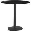 Image de KARTELL table MULTIPLO avec plateau rond Ø 78 cm et petite base carrée (Noir - Aluminium moulé et plateau en céramique finition marbre)