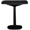 Image de KARTELL table MULTIPLO avec plateau carré 78 cm arrondie et petite base carrée (Noir - Aluminium moulé et plateau en céramique finition marbre)