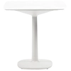 Image de KARTELL table MULTIPLO avec plateau carré 78 cm arrondie et petite base carrée (Blanc - Aluminium moulé verni et plateau en grès teinte unie)